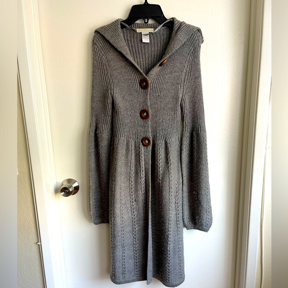 DESIGN HISTORY sailors collar Grey Duster / Long Cardigan / Size M